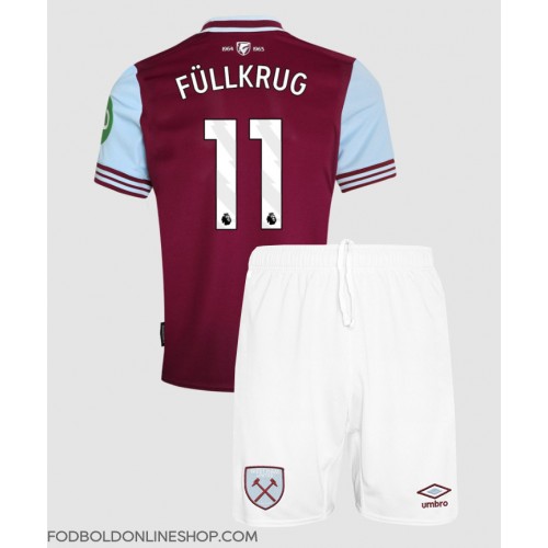 West Ham United Niclas Fullkrug #11 Hjemme Trøje Børn 2024-25 Kortærmet (+ Korte bukser)